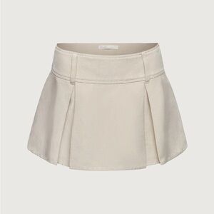 SOLD OUT Linen Blend Pleated Mini Skirt